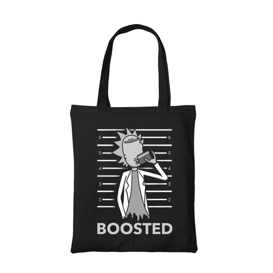 rick and morty boosted tote bag hand printed cotton women men unisex