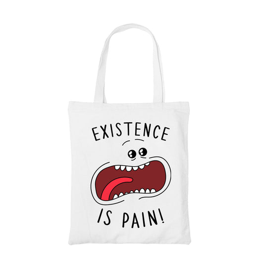 rick and morty existence is pain tote bag hand printed cotton women men unisex