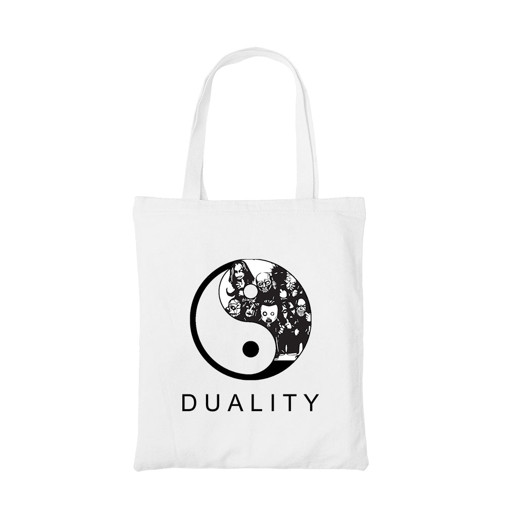slipknot duality tote bag hand printed cotton women men unisex