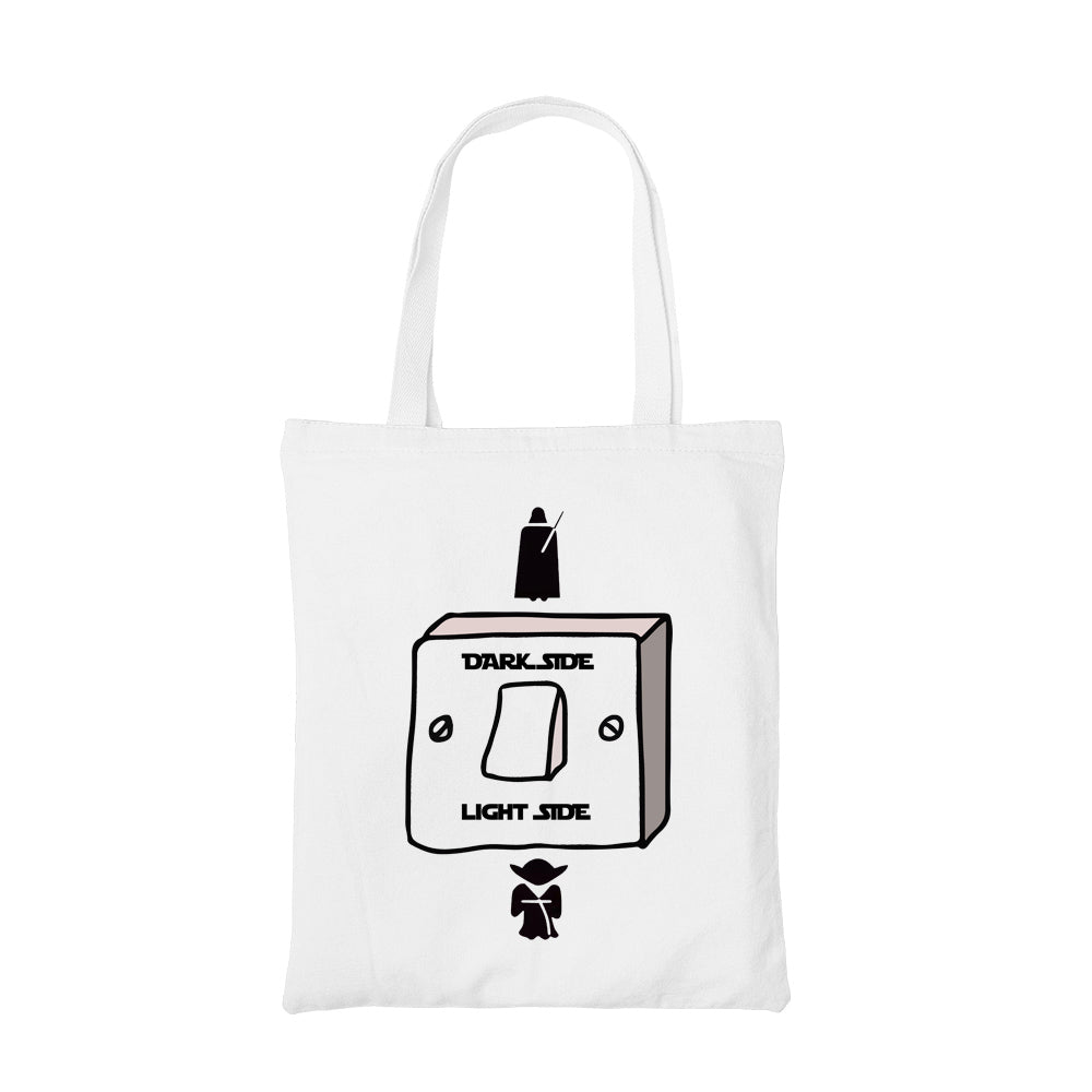 star wars light side dark side tote bag hand printed cotton women men unisex