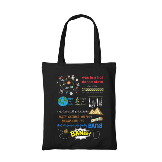 the big bang theory doodle tote bag hand printed cotton women men unisex