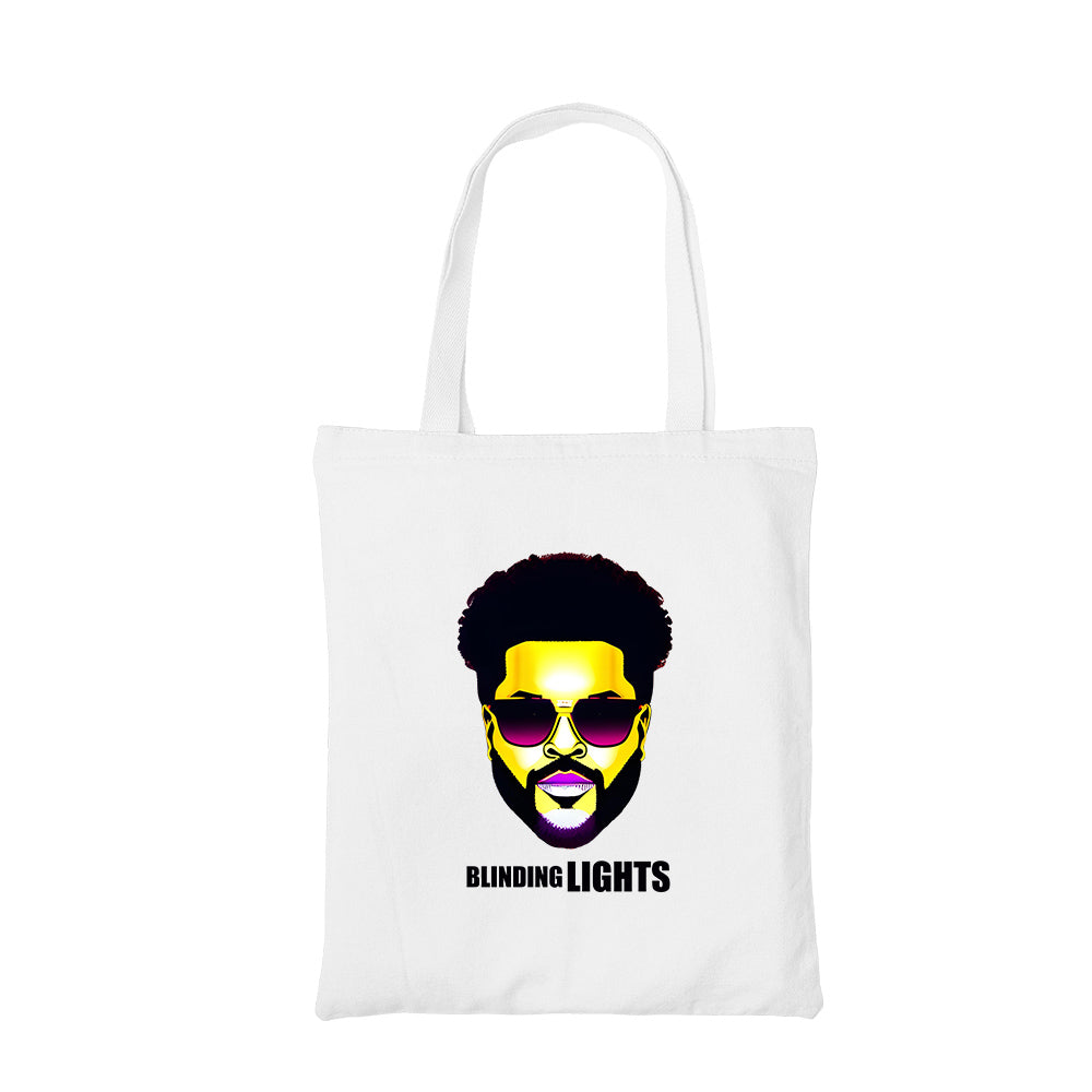 the weeknd blinding lights tote bag hand printed cotton women men unisex