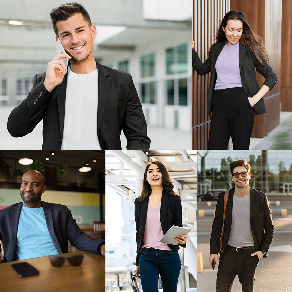6 T-SHIRT COLORS THAT CAN BE WORN WITH A BLACK BLAZER