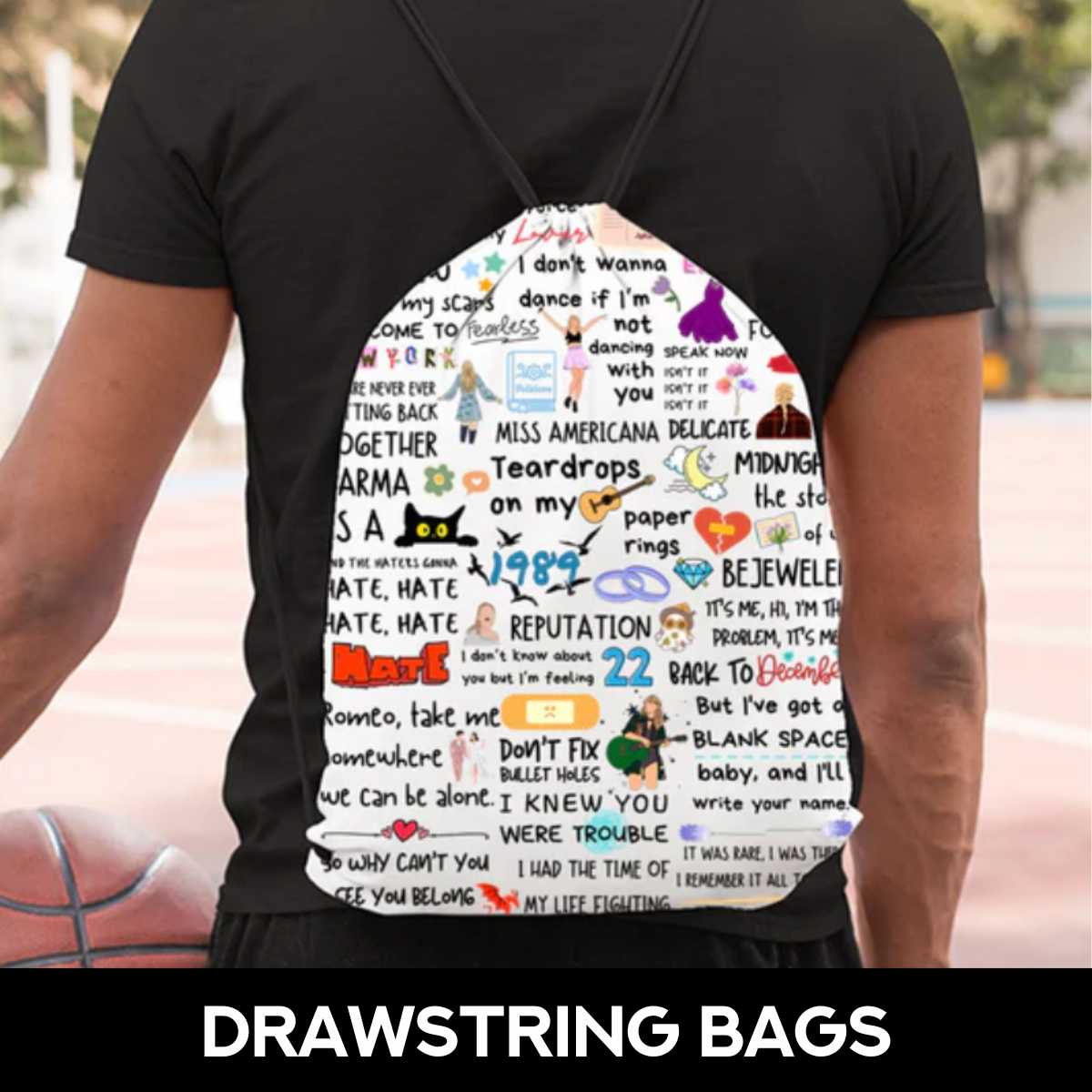 Taylor Swift Drawstring Bags