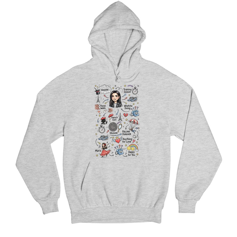 dua lipa du-dle hoodie hooded sweatshirt winterwear music band buy online india the banyan tee tbt men women girls boys unisex gray 