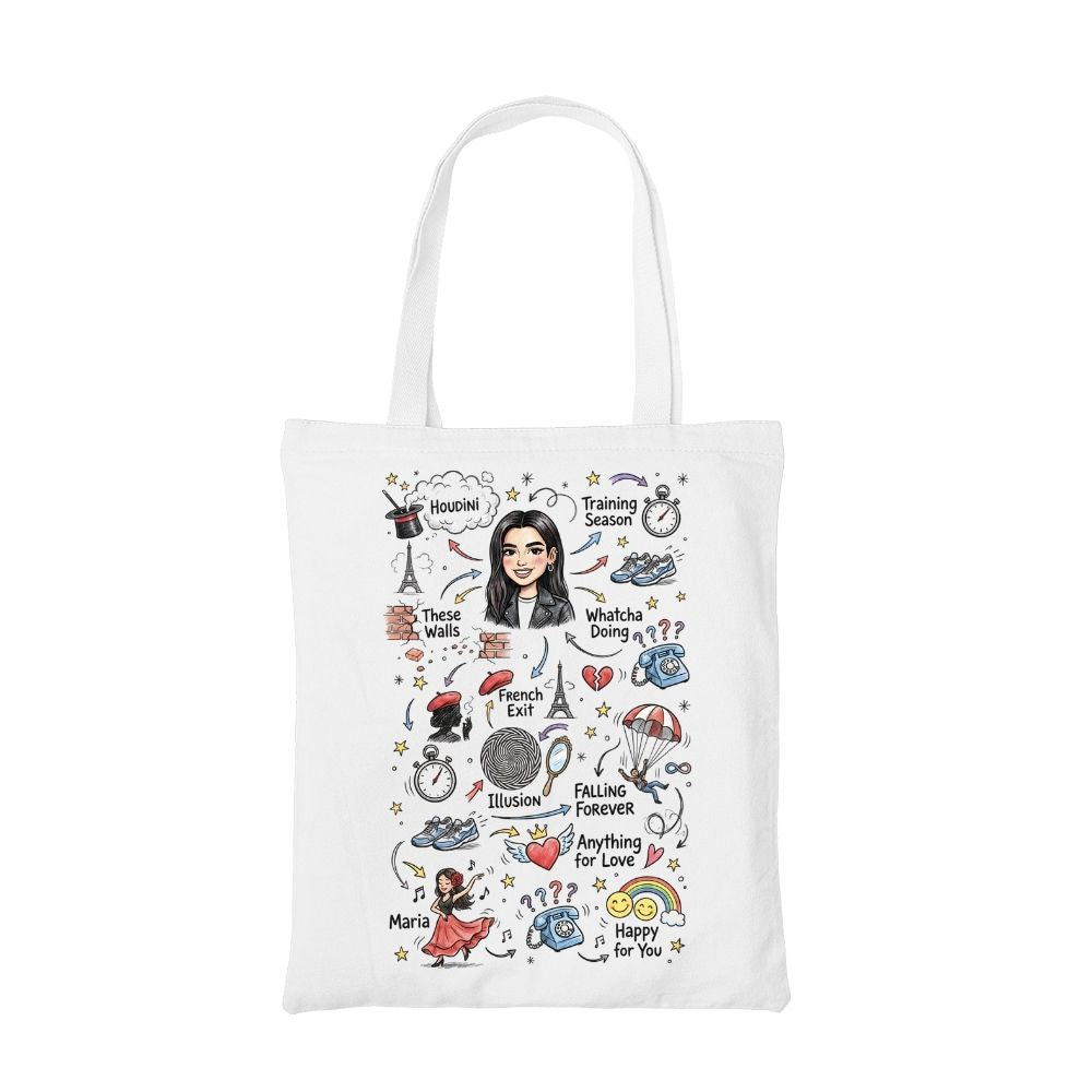 dua lipa du-dle tote bag cotton printed music band buy online india the banyan tee tbt men women girls boys unisex  