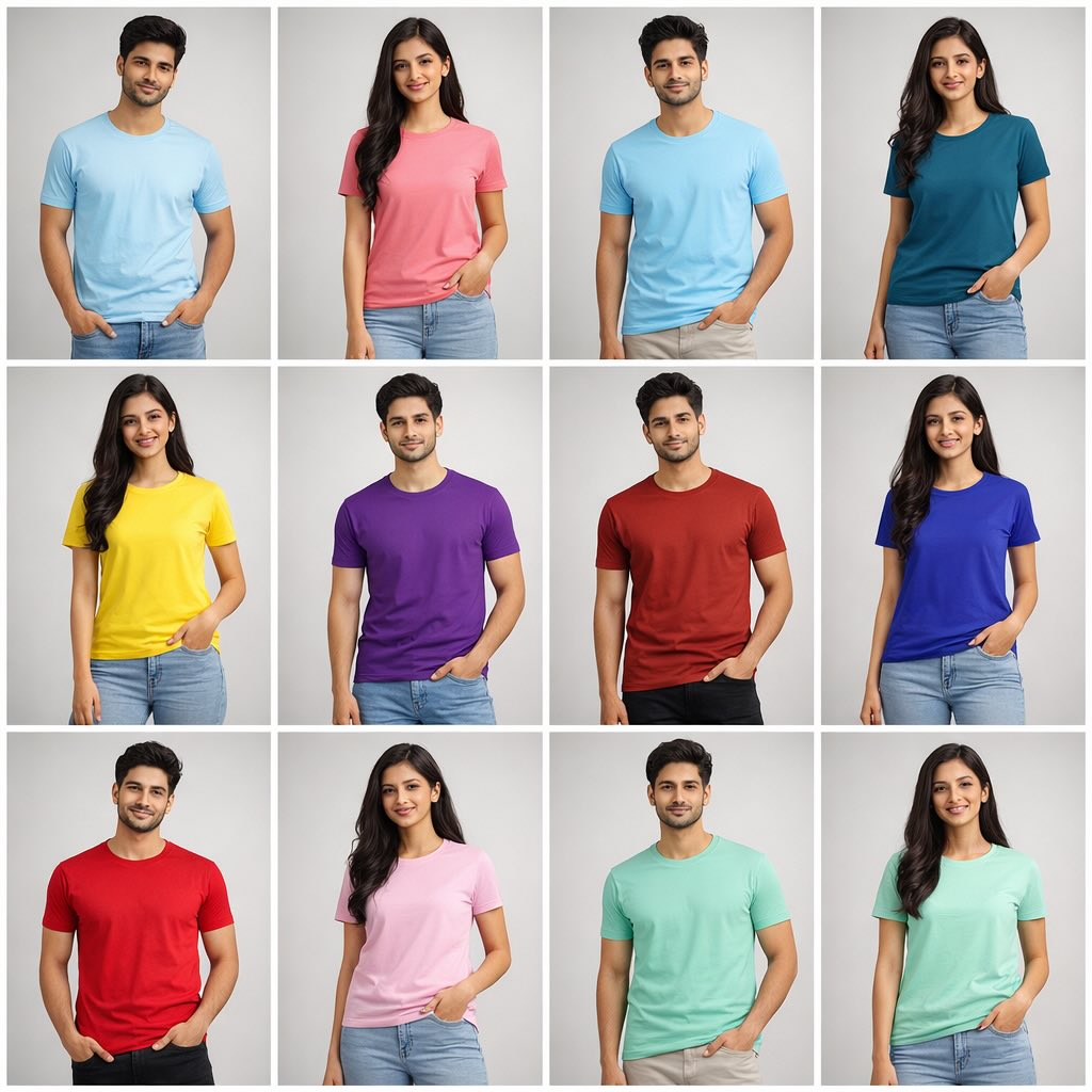 Color Carousel Combo (Pack Of 12 Premium Cotton Tees)