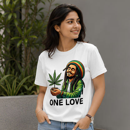 bob marley the only love t-shirt music band buy online india the banyan tee tbt men women girls boys unisex white