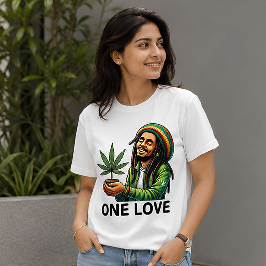 bob marley the only love t-shirt music band buy online india the banyan tee tbt men women girls boys unisex white