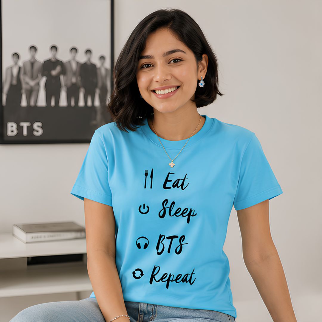 BTS T shirt - Eat Sleep Repeat