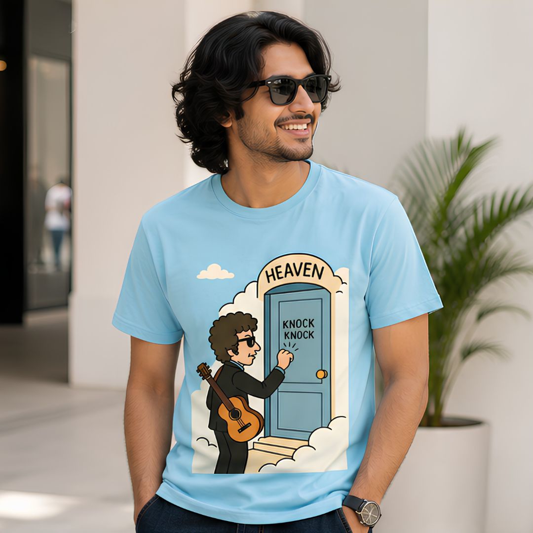 bob dylan heaven's door t-shirt music band buy online india the banyan tee tbt men women girls boys unisex turquoise