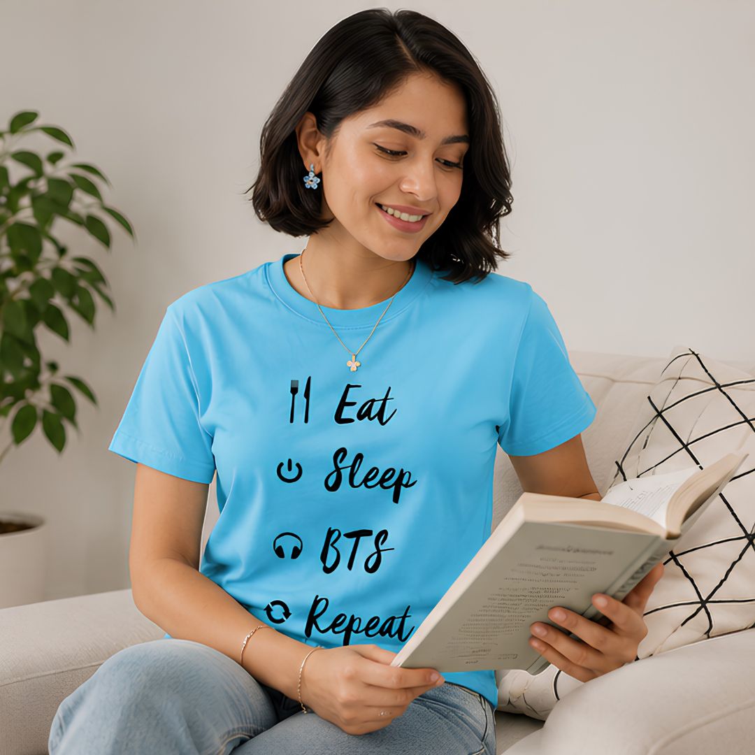 BTS T shirt - Eat Sleep Repeat