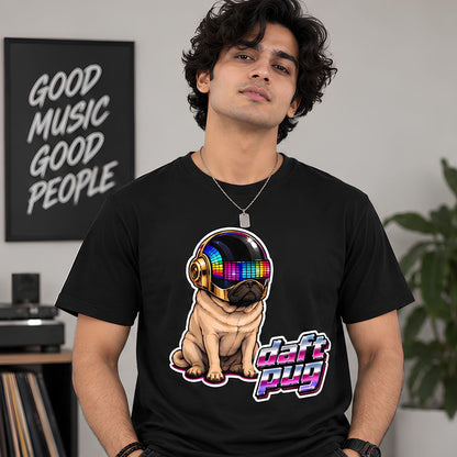 Daft Punk “Daft Pug” t-shirt, worn by a model