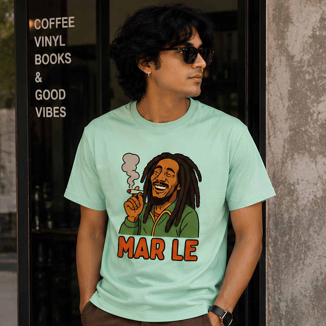 bob marley mar le t-shirt music band buy online india the banyan tee tbt men women girls boys unisex mint