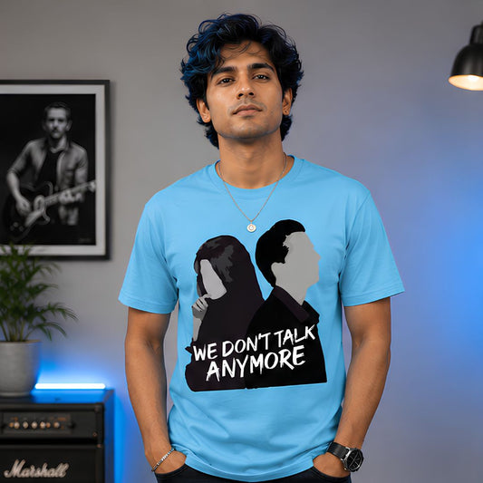 charlie puth we don't talk anymore t-shirt music band buy online india the banyan tee tbt men women girls boys unisex Sky Blue