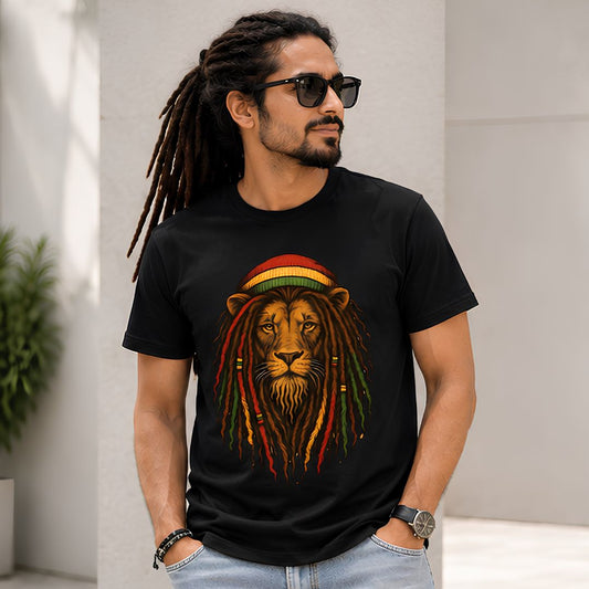 bob marley rasta lion t-shirt music band buy online india the banyan tee tbt men women girls boys unisex black