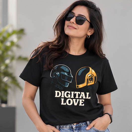 daft punk digital love t-shirt music band buy online india the banyan tee tbt men women girls boys unisex black