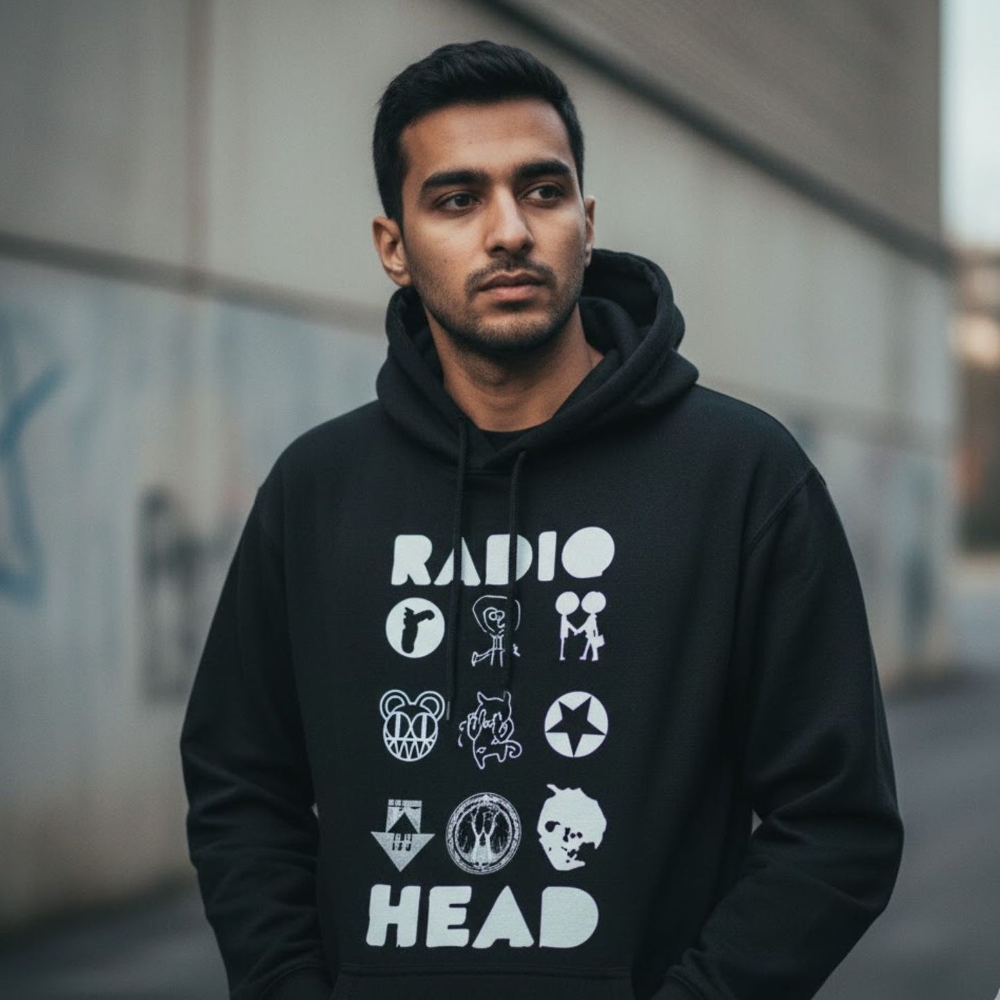 radiohead album arts hoodie hooded sweatshirt winterwear music band buy online india the banyan tee tbt men women girls boys unisex black