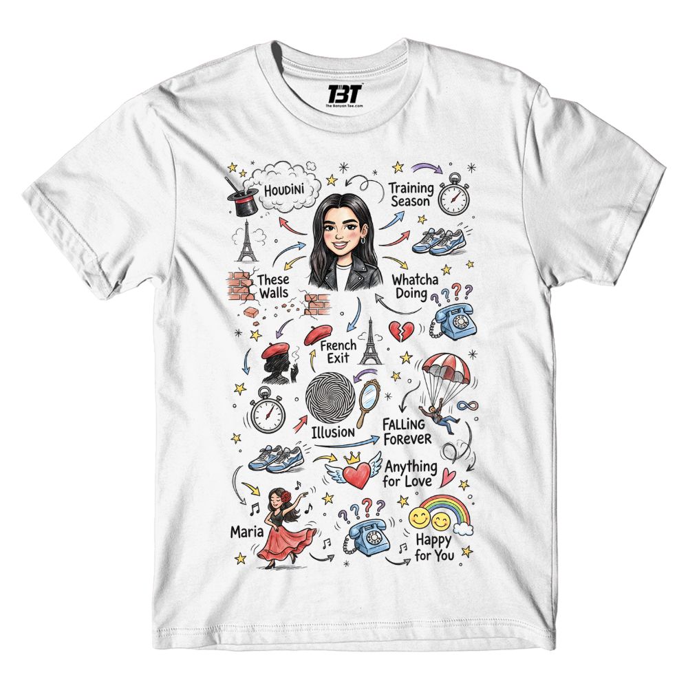 dua lipa du-dle t-shirt music band buy online india the banyan tee tbt men women girls boys unisex white 