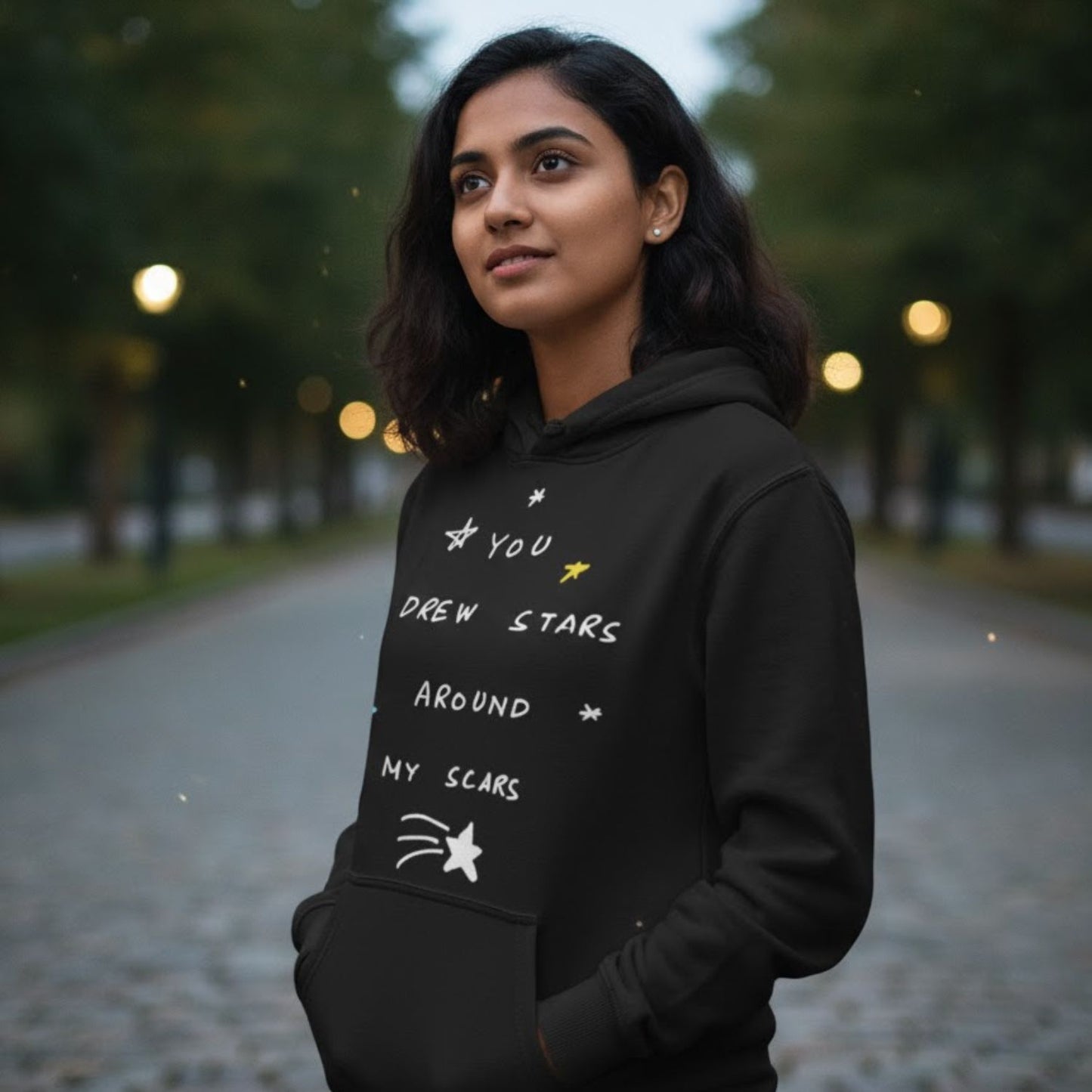 taylor swift cardigan hoodie hooded sweatshirt winterwear music band buy online india the banyan tee tbt men women girls boys unisex black you drew stars around my scars