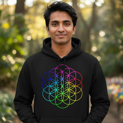 coldplay flower of life hoodie hooded sweatshirt winterwear music band buy online india the banyan tee tbt men women girls boys unisex black