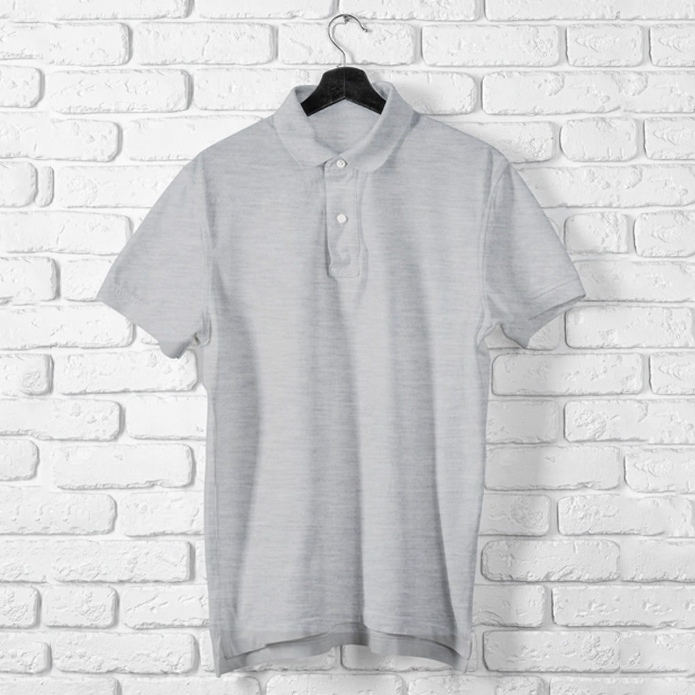 Grey Melange Polo T shirt