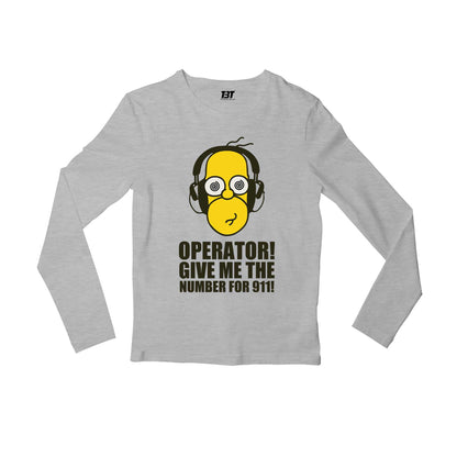 the simpsons number for 911 full sleeves long sleeves tv & movies buy online india the banyan tee tbt men women girls boys unisex gray - homer simpson