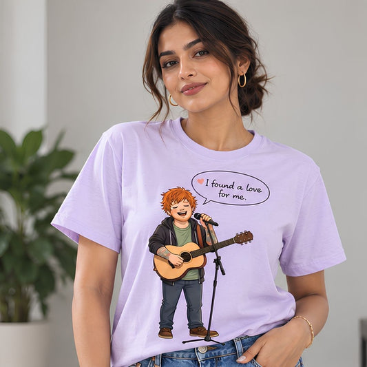 ed sheeran i found a love t-shirt music band buy online india the banyan tee tbt men women girls boys unisex lavender 