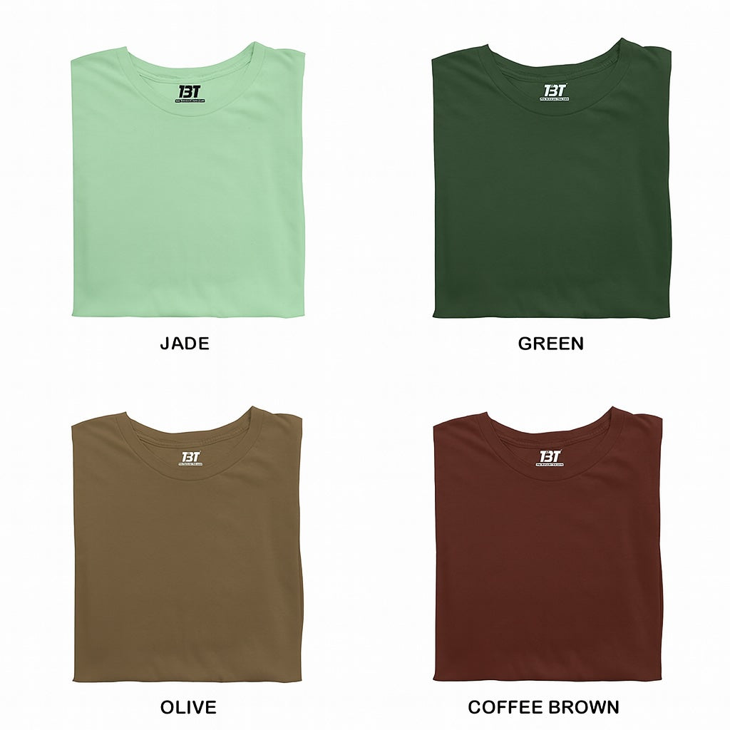 Forest Retreat Combo Pack Of 4 Multicolor combo Premium cotton T-shirt unisex tees half sleeve crew neck regular fit T-shirt colors available  Jade Green Olive Coffee Brown
