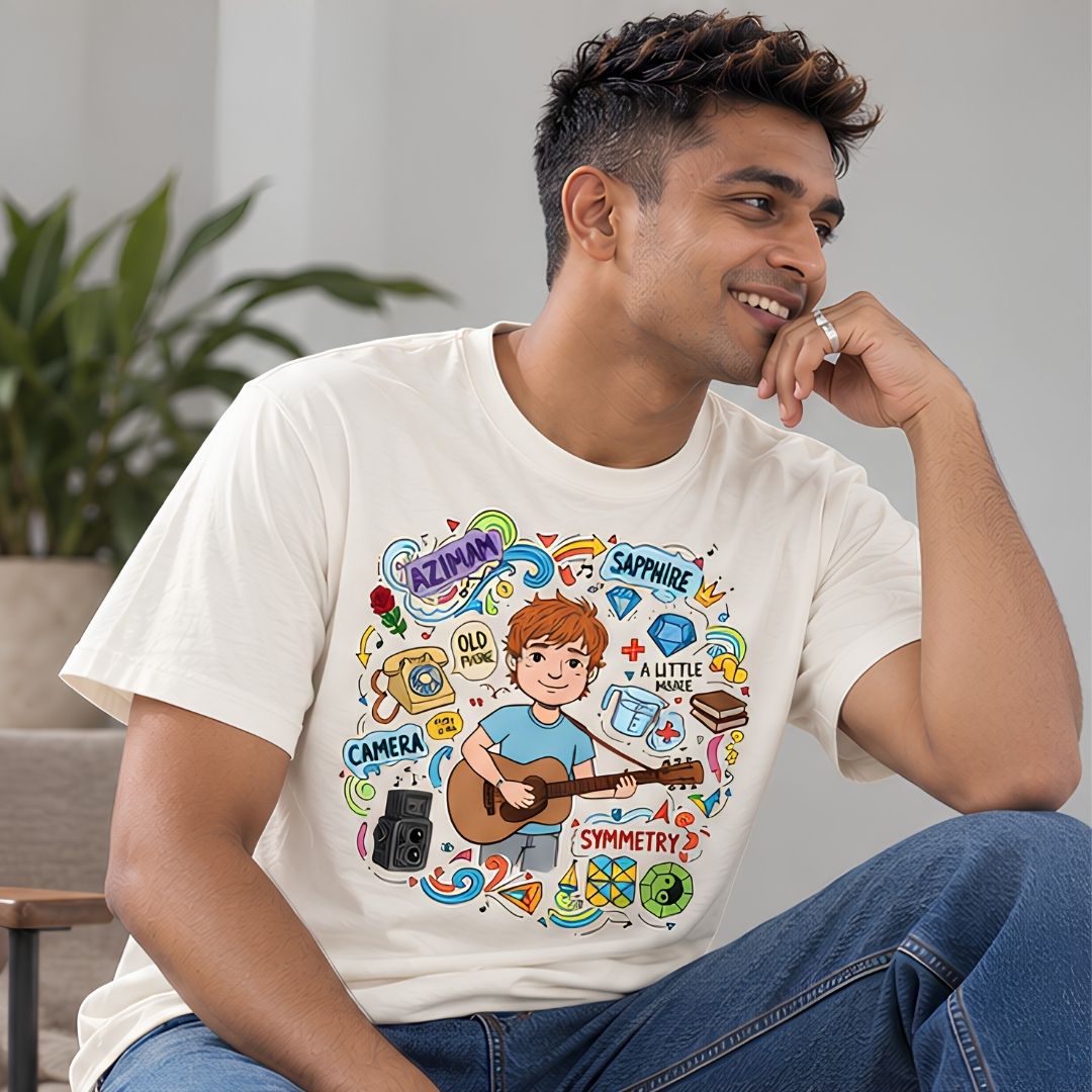 Ed Sheeran Inspired T-Shirt – 180 GSM Cotton, Triple Bio-Wash, DTG Print – Gingerverse Design