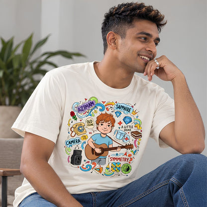 Ed Sheeran Inspired T-Shirt – 180 GSM Cotton, Triple Bio-Wash, DTG Print – Gingerverse Design