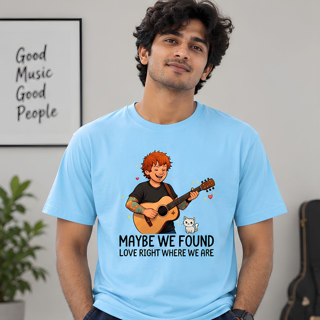ed sheeran maybe we found love t-shirt music band buy online india the banyan tee tbt men women girls boys unisex turquoise 
