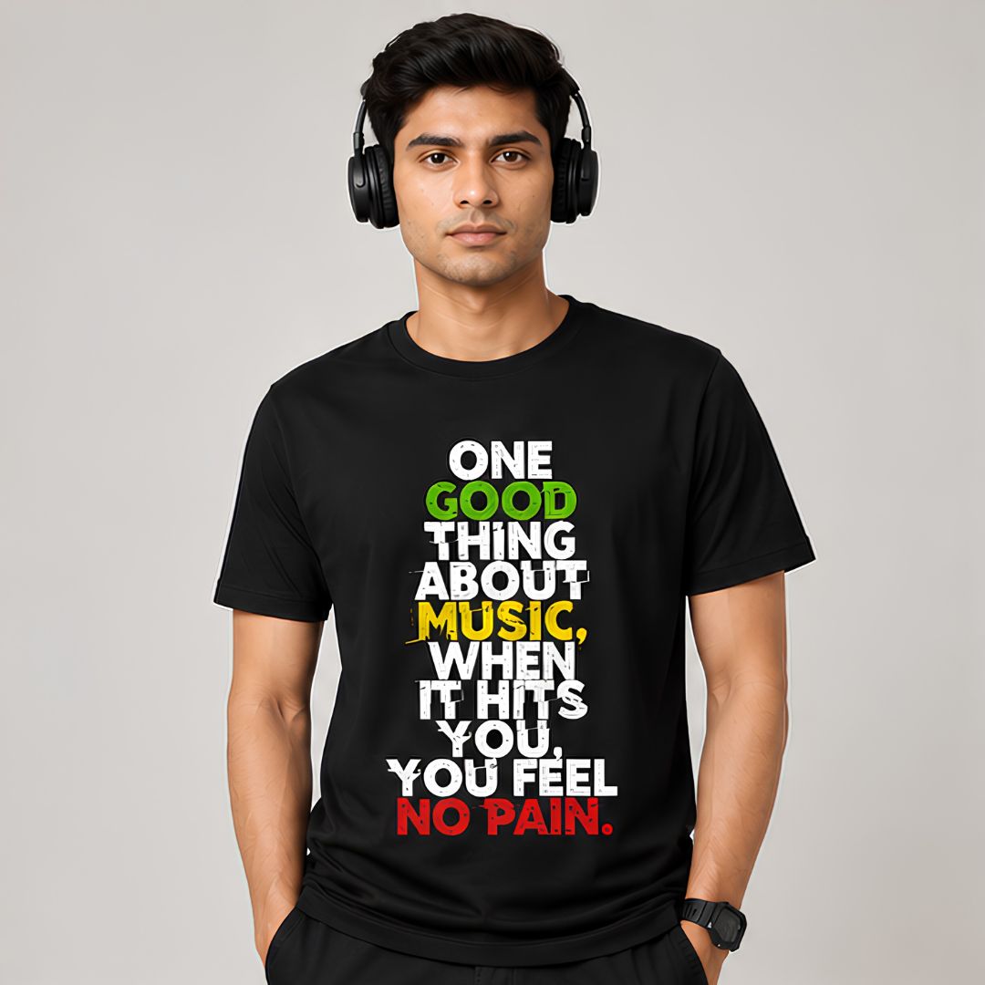 bob marley good thing about music t-shirt music band buy online india the banyan tee tbt men women girls boys unisex black