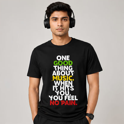 bob marley good thing about music t-shirt music band buy online india the banyan tee tbt men women girls boys unisex black
