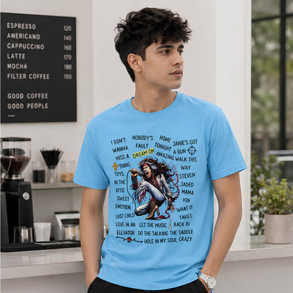 aerosmith song story t-shirt music band buy online india the banyan tee tbt men women girls boys unisex sky blue