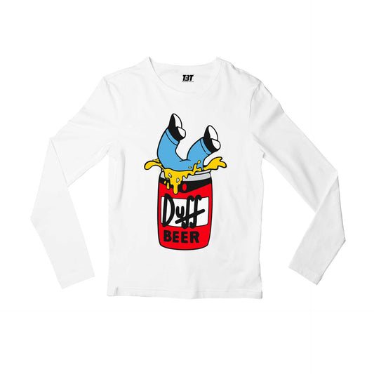 the simpsons duff beer full sleeves long sleeves tv & movies buy online india the banyan tee tbt men women girls boys unisex white - homer simpson