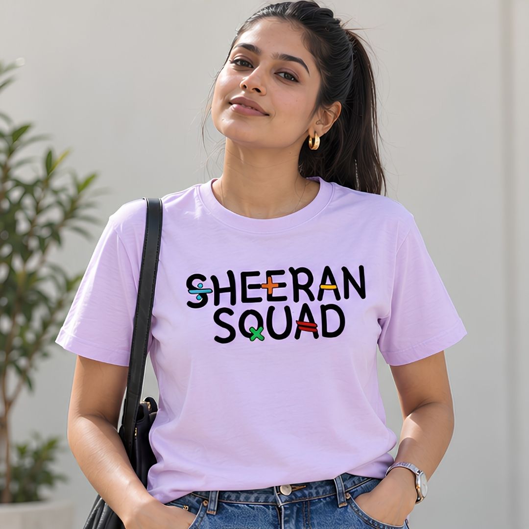 ed sheeran sheeran squad t-shirt music band buy online india the banyan tee tbt men women girls boys unisex lavender