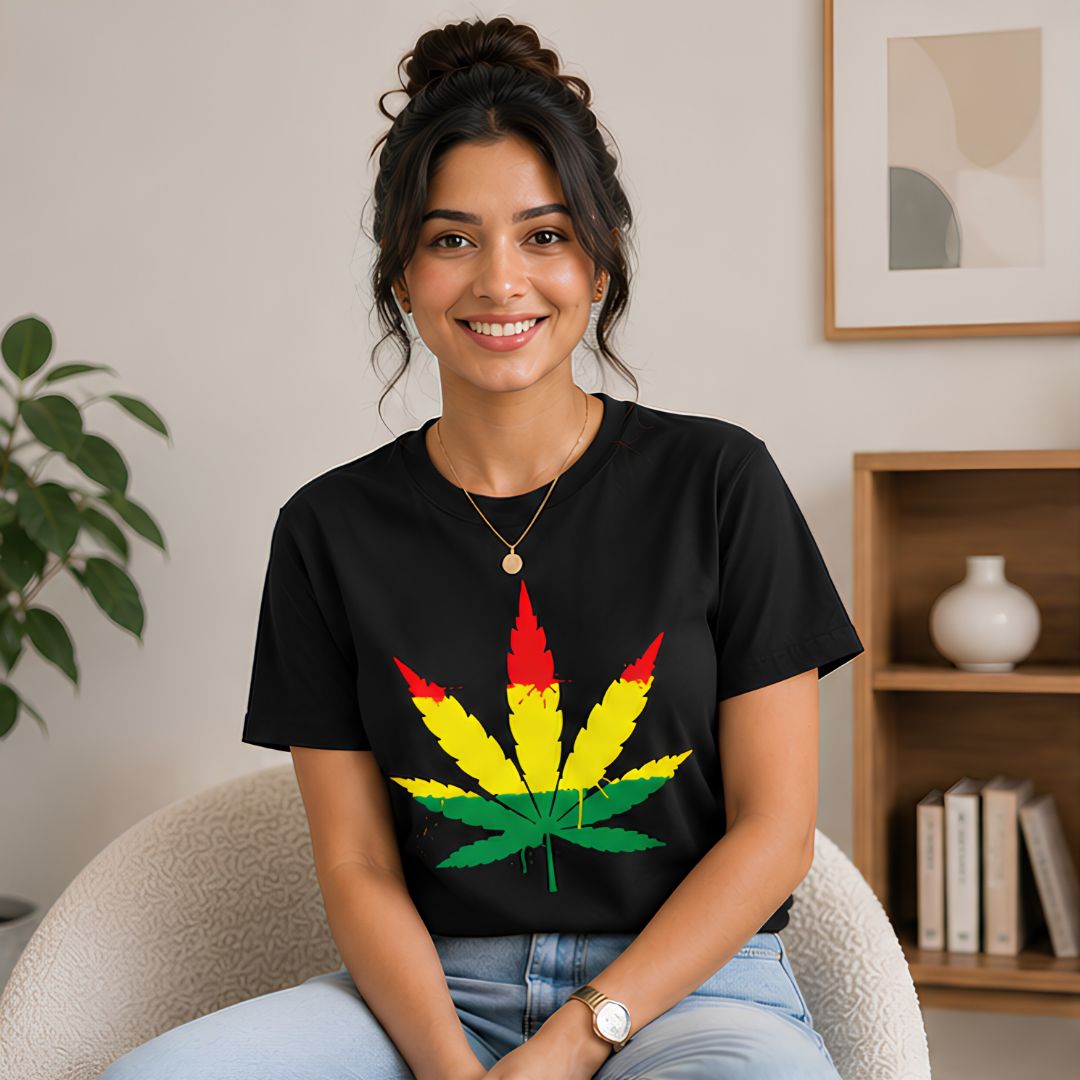 bob marley unity leaf t-shirt music band buy online india the banyan tee tbt men women girls boys unisex black