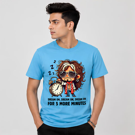 aerosmith 5 more minutes t-shirt music band buy online india the banyan tee tbt men women girls boys unisex sky blue