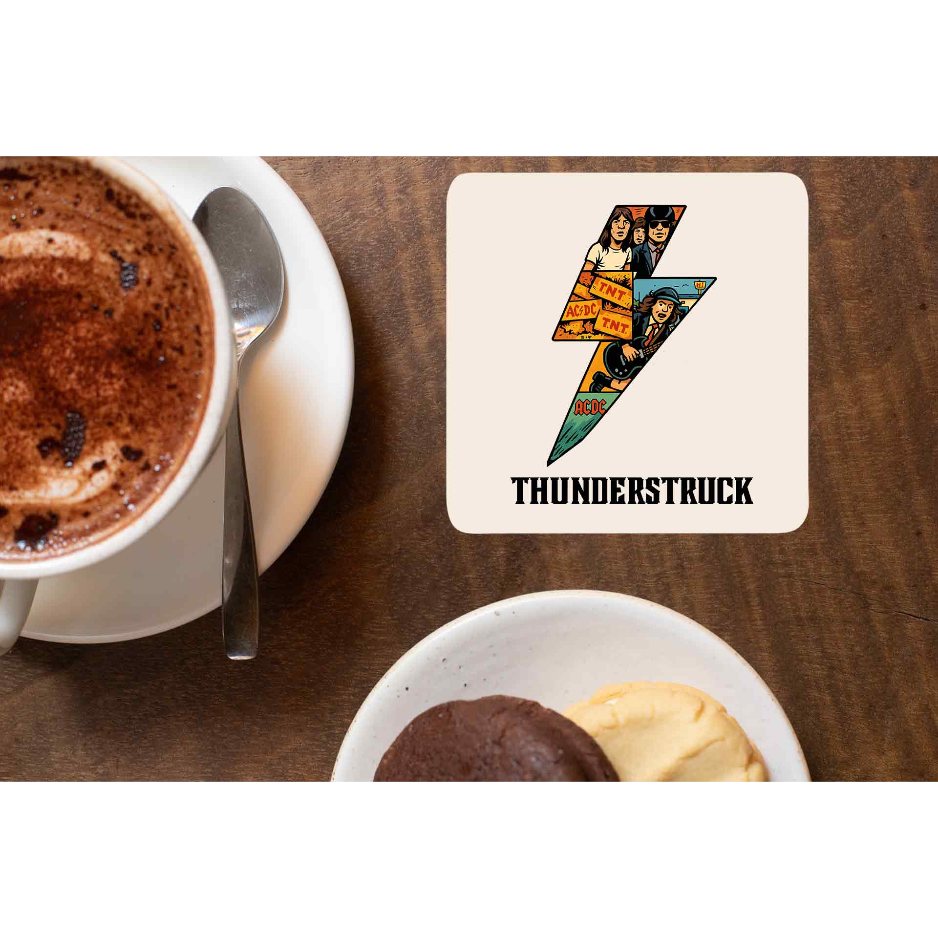 ac/dc thunderstruck coasters wooden table cups indian music band buy online india the banyan tee tbt men women girls boys unisex