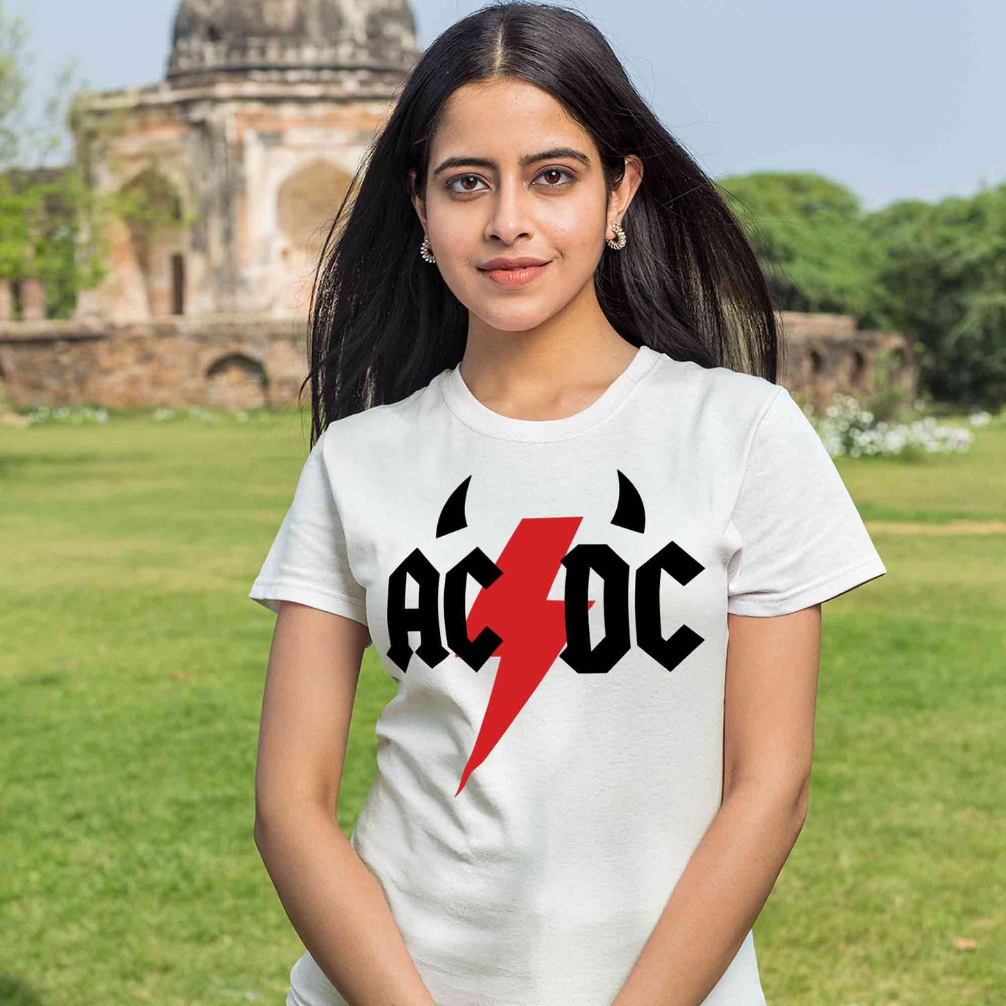 ac/dc rock t-shirt music band buy online india the banyan tee tbt men women girls boys unisex white