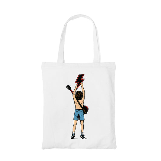ac/dc high voltage hero tote bag hand printed cotton women men unisex