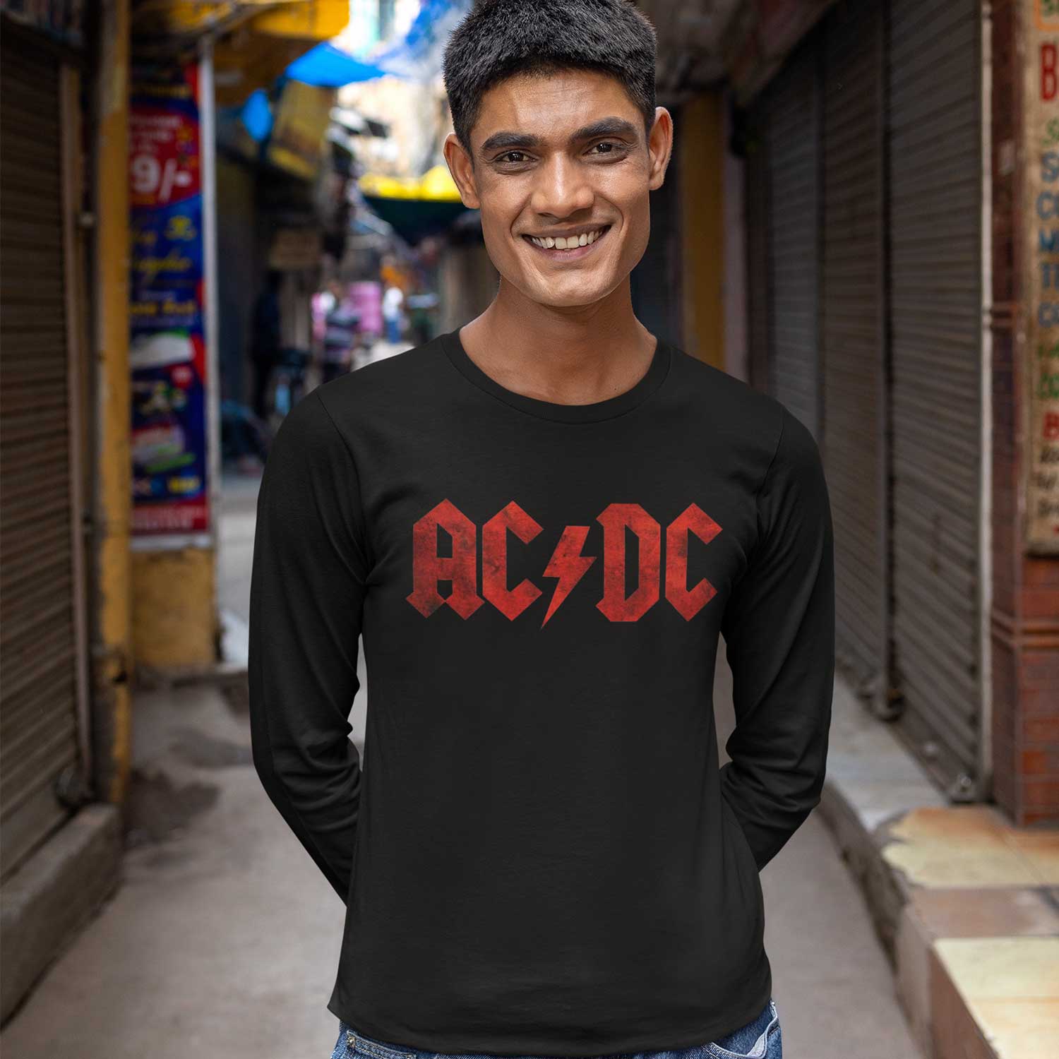 ac/dc rock full sleeves long sleeves music band buy online india the banyan tee tbt men women girls boys unisex black