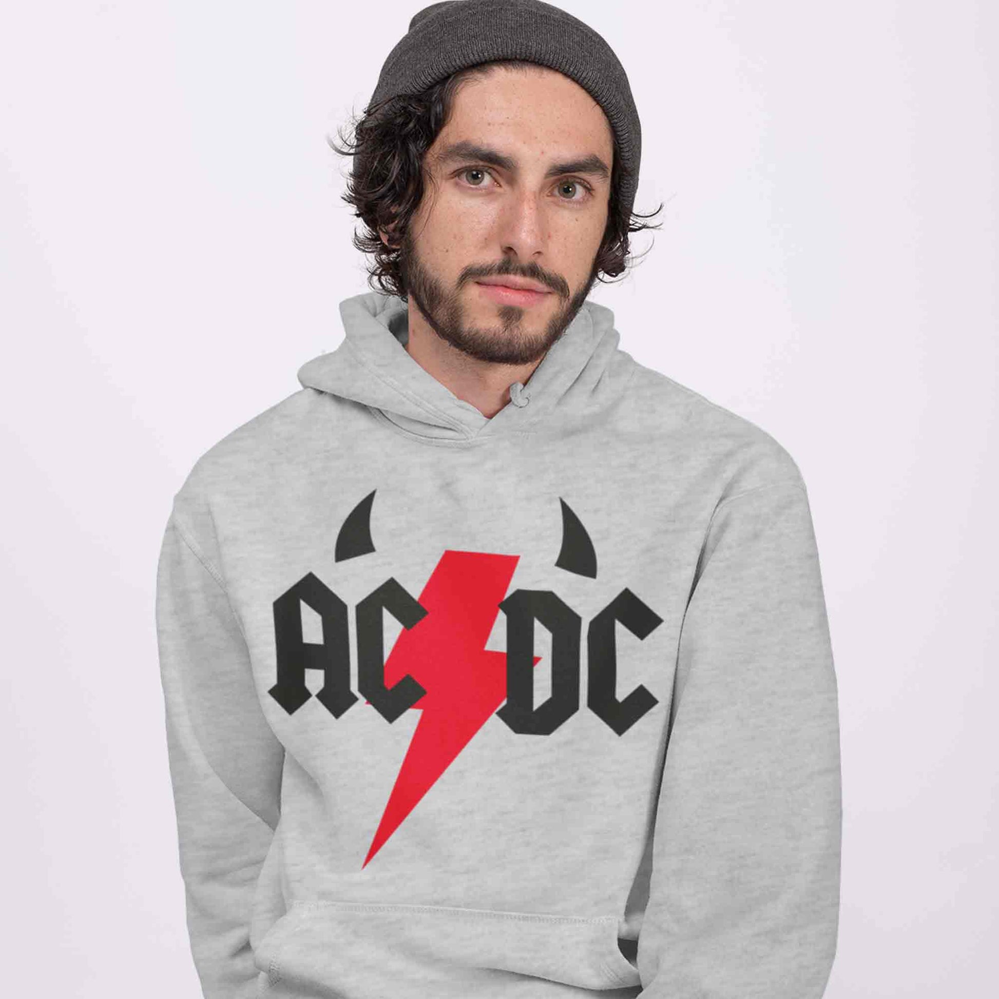 ac/dc rock hoodie hooded sweatshirt winterwear music band buy online india the banyan tee tbt men women girls boys unisex gray