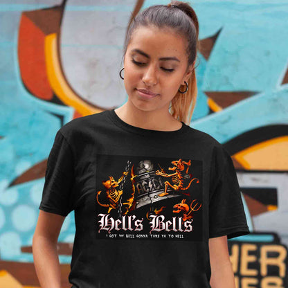 ac/dc hell's bells t-shirt music band buy online india the banyan tee tbt men women girls boys unisex black