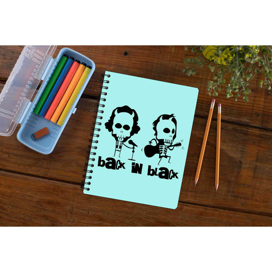 ac/dc back in black notebook notepad diary buy online india the banyan tee tbt unruled