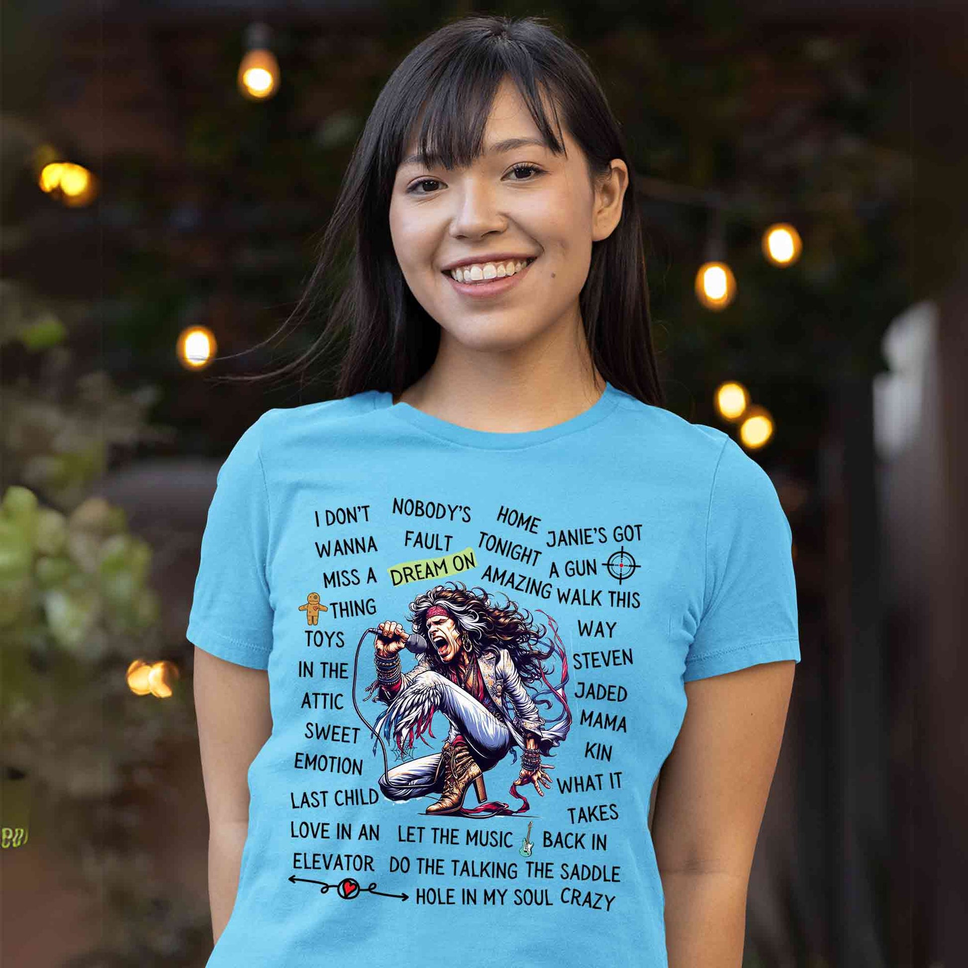 aerosmith song story t-shirt music band buy online india the banyan tee tbt men women girls boys unisex sky blue