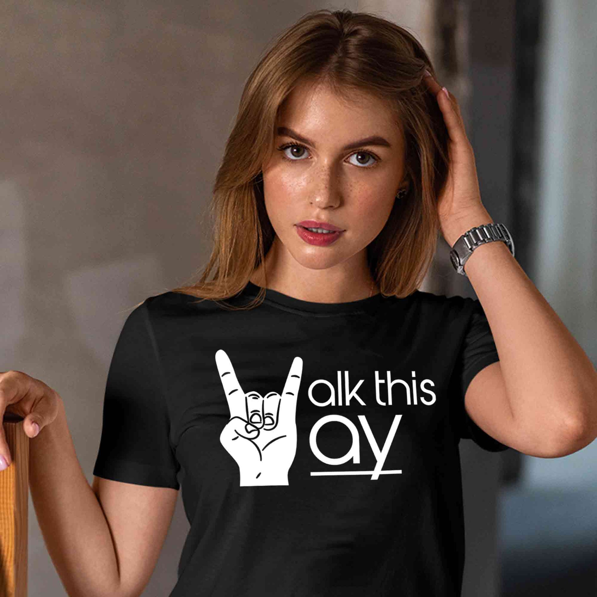 aerosmith walk this way t-shirt music band buy online india the banyan tee tbt men women girls boys unisex black