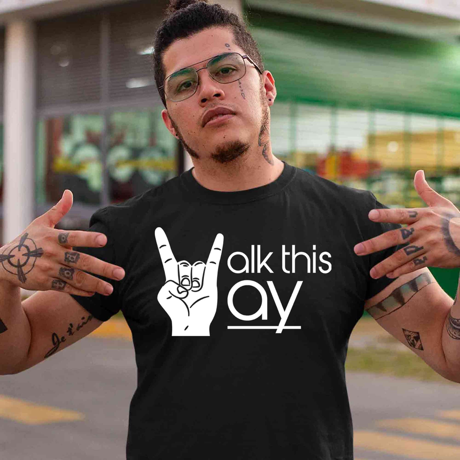 aerosmith walk this way t-shirt music band buy online india the banyan tee tbt men women girls boys unisex black