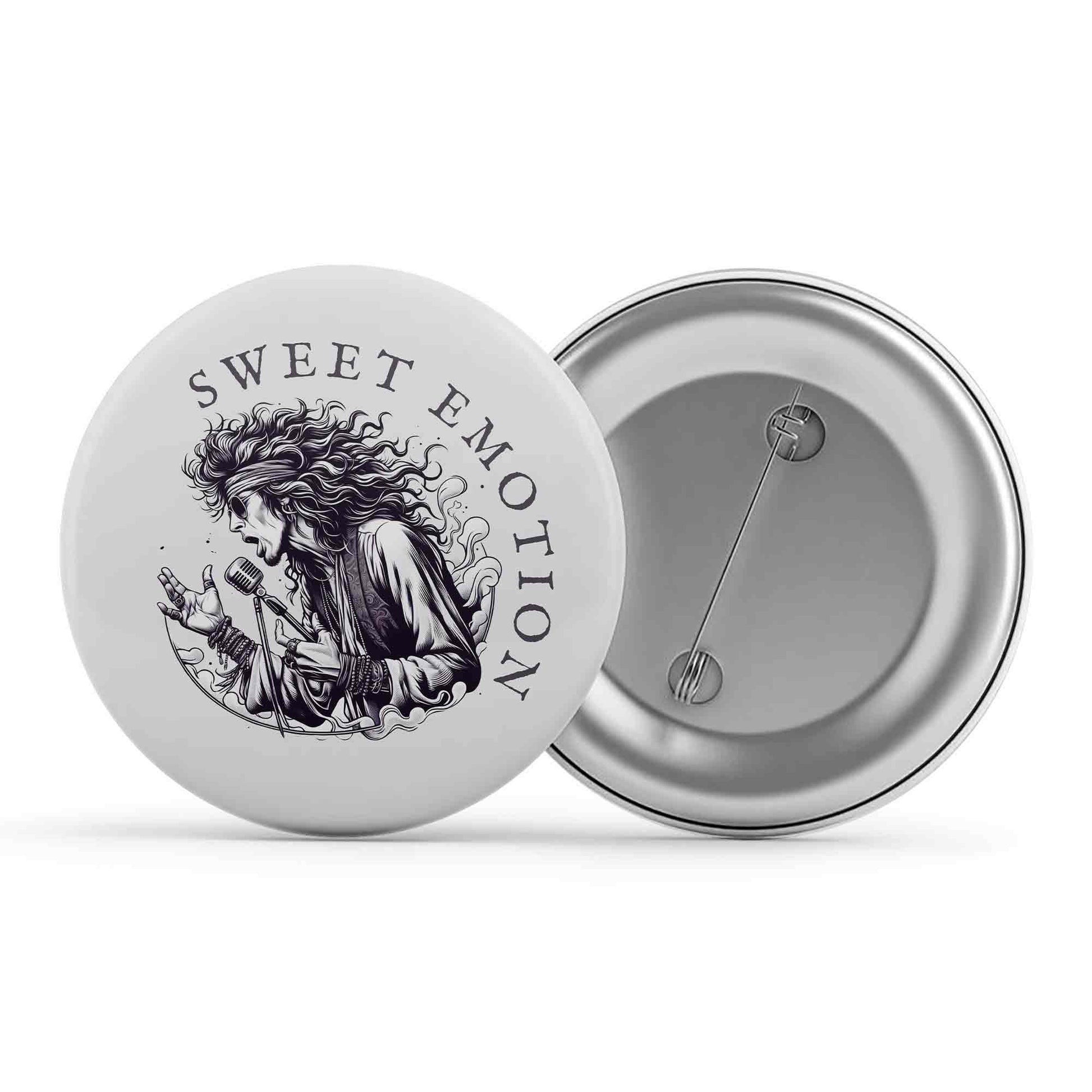 aerosmith sweet emotion badge pin button music band buy online india the banyan tee tbt men women girls boys unisex